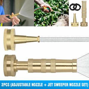 High Pressure Solid Brass Garden Nozzle Heavy Duty Adjustable Twist Water Hose