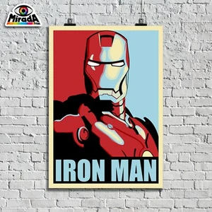 Poster Vintage Iron Man Shepard Fairey Fantasacienza Art Top Quality Graphics - Photo 1/2