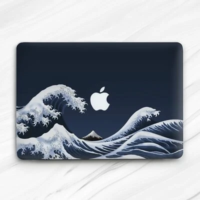 Kanagawa Wave Japanese Art Navy Blue Hard Case For Macbook Air 13 Pro 16 13 15 - Image 1 of 4