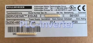 Nuevo Kollmorgen SERVOSTAR 610-AS S61001 servo drive DHL envío nocturno - Imagen 1 de 10