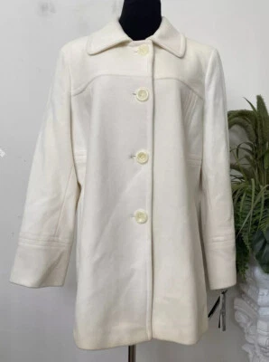 Abrigo para mujer London Fog mezcla de lana marfil talla 2X nuevo con etiquetas, venta al por menor $170. Foto 1 de 4