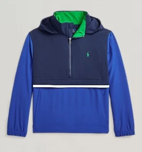 NWT POLO Ralph Lauren Boys Packable Pullover Jacket With Hood BLUE Sz XL (18-20) - Picture 1 of 18