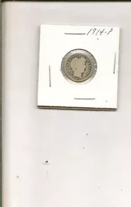 1914-P 90% Silver Liberty "Barber" Head Dime Coin! #1Q18-159 - Picture 1 of 2