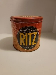 Vintage 1984 Nabisco Ritz Crackers 50th Anniversary Collector Round Tin Can - Picture 1 of 7