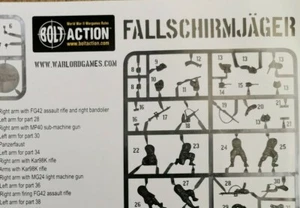 WW2 28mm Warlord Games Instruction Leaflet German Fallschirmjager Airborne D-Day - Bild 1 von 1