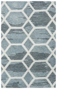 Rizzy Rugs Gray Lines Angled Diamonds Contemporary Area Rug Geometric HVN102 - Picture 1 of 8