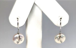 Pendientes de perlas de oro blanco de 14K - Imagen 1 de 7