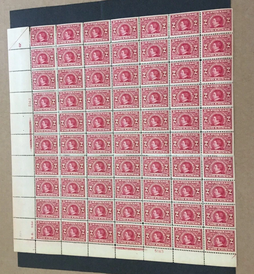 #370 Alaska Seward 2 cent full mint sheet of 70 stamps hinged with some remains - Image 1 of 2