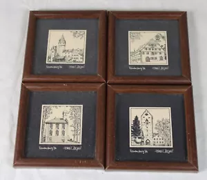 A20/Ravensburg - 4x Miniature Graphic V. Hans Wagner IN Wood Frame - Signed /30 - Picture 1 of 15