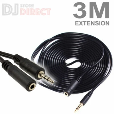 3M AUX EXTENSION LEAD 3.5mm Male To Female Headphones earphones Mobile extend - Image 1 of 2