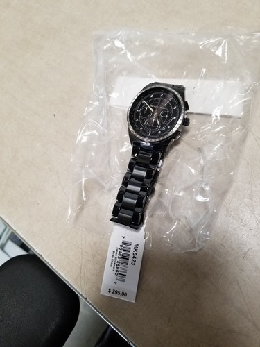 Orologio Michael Kors Donna Vail Glitz Quadrante Cristallo Bracciale Nero MK6423 Nuovo