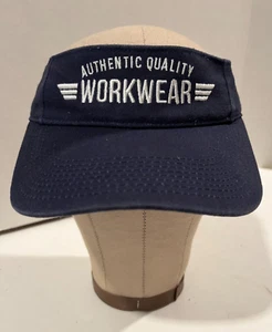 "Authentic Quality Workwear" Navy Blue Visor Adjustable Adult Size, Clean - Picture 1 of 8