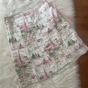 J.Crew Pleated A-Line Sailboats Preppy Summer Lightweight Skirt Size 8 Cotton - Picture 1 of 4