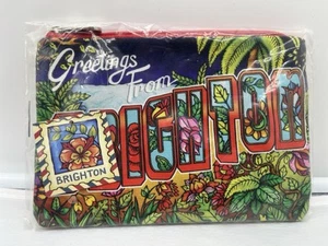 Brighton Bag/Pouch Greetings From Brighton Postcard Design NWT - Picture 1 of 3