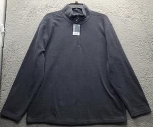 St. John's Bay Sweatshirt Men's 2XL Gray Fleece Classic Long Sleeve Quarter Zip - Picture 1 of 7