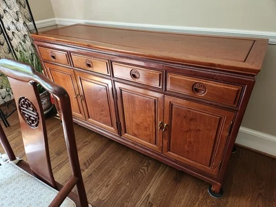 Rosewood Chinese Design Dining Room Set - Image 1 of 3