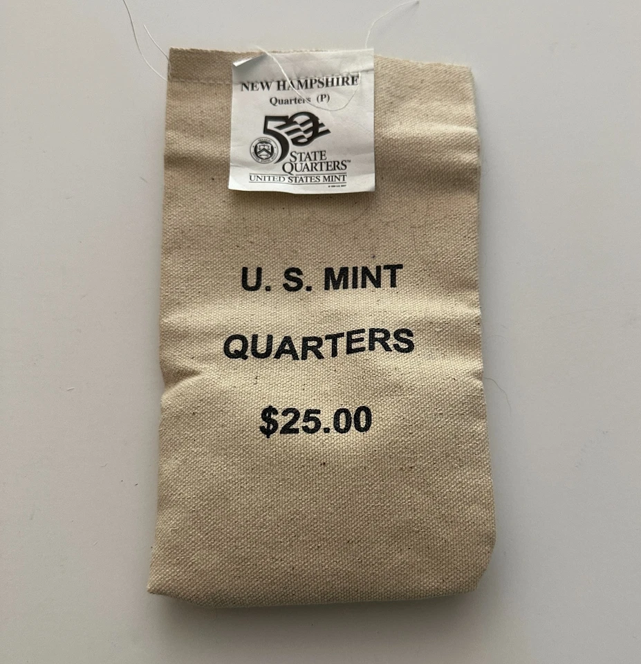 2000-P  New Hampshire State Quarter Original Mint Sewn $25 Bag FREE US SHIPPING - Image 1 of 1