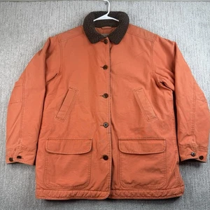 LL Bean Chore Coat Women’s Size XL Sherpa Lined Orange - Picture 1 of 6
