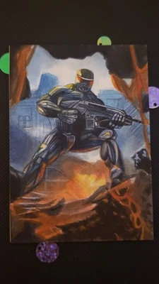 ACEO 1/1 ESBOÇO ORIGINAL DESENHADO À MÃO Assinado pelo artista, Battlestar Galactica Cylon - Imagem 1 de 4