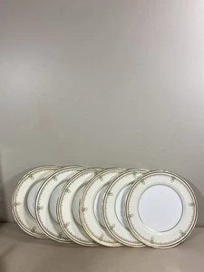 6 Aynsley B4790 Gold Trim with Dainty Blue Flowers 10 1/4" Dinner Plate - Picture 1 of 5