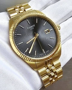 Tissot Ballade Quartz 40mm Black Dial Gold PVD Men's Watch T156.410.33.051.00 - Picture 1 of 11