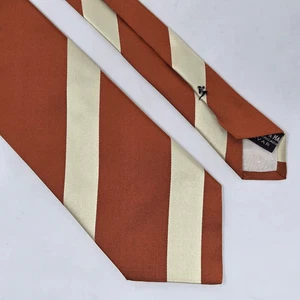 OLYMPIADE BARCELONA 1992 SEIDENKRAWATTE ORANGE CREME SATIN REPP STREIFEN 3,75" X 56" - Bild 1 von 3