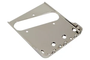Vintage Tele Bigby Cut Bridge Plate w/ cut sides - no saddles - Chrome - Picture 1 of 2