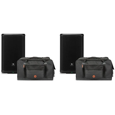 Par de altavoces alimentados JBL PRX912 con bolsas para corredores de carretera Foto 1 de 4