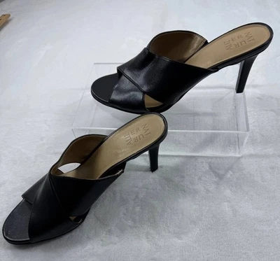 Sandalias Naturalizer Betsy Negras Para Mujer 9 Cuero Negro Sin Cordones Tacón Stilletto Foto 1 de 4