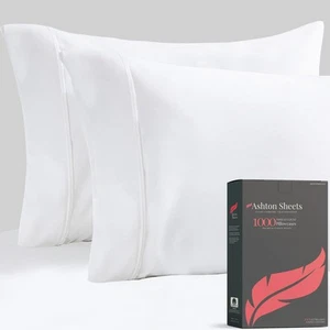 Luxury Egyptian Cotton Standard/Queen Pillow Cases Set of 2-1000 Thread Count... - Picture 1 of 9