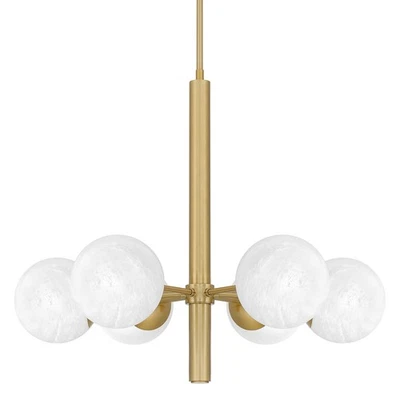 Lámpara de araña Quoizel PCSEI5028 Solei 6 luces 28"W - latón Foto 1 de 4