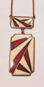 VINTAGE CLOISSONE NECKLACE, CIRCA 1960'S-70'S, 18 1/2" LONG - Picture 1 of 4