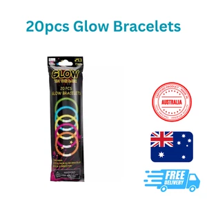 20p Color Mixed Glow Sticks Bracelets Light Party GlowSticks Glow In The Dark - Picture 1 of 2