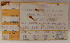Creed Concert Ticket Stub 6/17/1998 Hayden Square ASU Tempe, AZ (Fuel Opening) - Picture 1 of 4