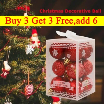 12Pack Small Christmas Decor Baubles Tree Xmas Balls Party Wedding Ornament UK - Image 1 of 4