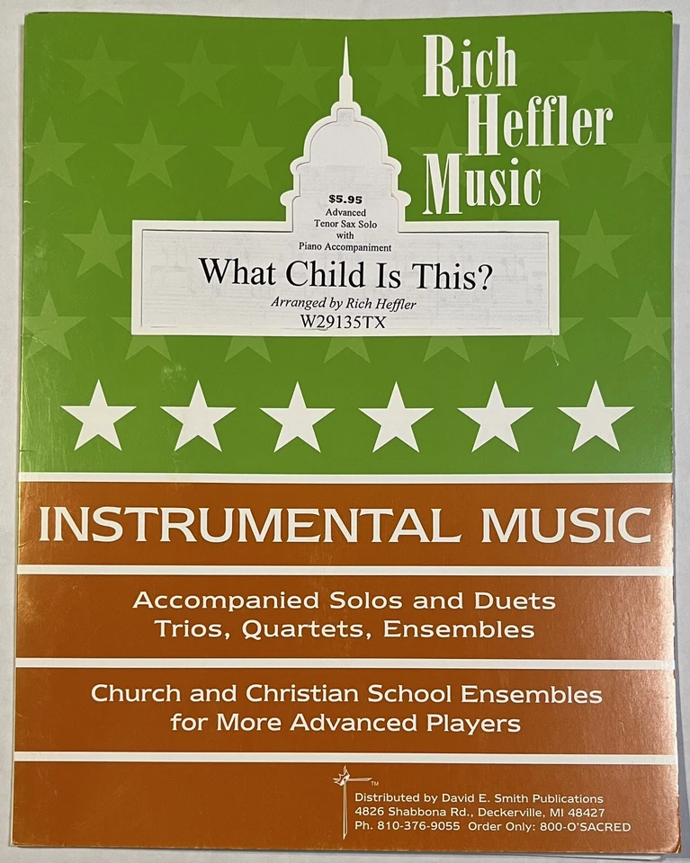 What Child is This? Rich Heffler Advanced Tenor Saxophone Piano Sheet Music NEW - Image 1 of 4