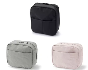MUJI Cosmetic Pouch (Black-Pink -gray) Size approx. 16 x 14 x 6 cm - Picture 1 of 20
