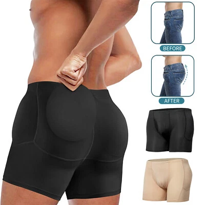 Men's FAKE ASS Boxer Briefs Body Shaper Hip Enhance Butt Lifter Padded Underwear - Image 1 of 4