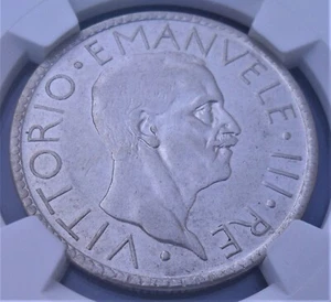 1927 R Italy 20 Lire,  NGC VF details , nice silver   coin       #1350 - Picture 1 of 4