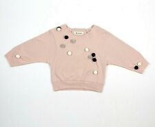 Little Who by Doe A Dear NWT Girls Size 5 Pink Raw Edge Sweatshirt  w/Pom-Poms
