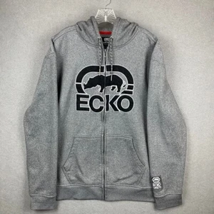 Sudadera con Capucha Y2K Ecko Cremallera Completa Grunge Big Rino Logo Gris Para Hombre Talla XL - Imagen 1 de 8