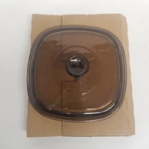 Pyrex A-9-C Square Replacement Lid for Amber Visions Casserole Dish 8", NOS - Picture 1 of 5