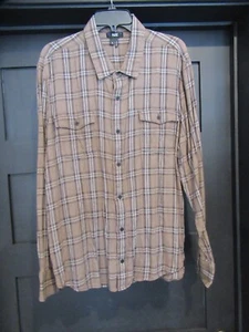 PAIGE Men's Brushed Everett Cotton Flannel Shirt  Brown  size 2XL *New, Other* - Picture 1 of 9