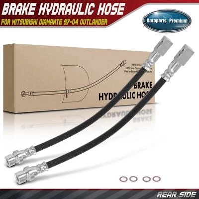 2x Rear Side Brake Hydraulic Hose for Mitsubishi Outlander 05-06 Diamante 97-04 - Image 1 of 4