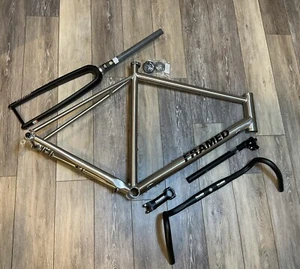 FRAMED BASSWOOD Ti 700c 58cm Disc Gravel Bike Titanium Frame Carbon Fork NEW - Picture 1 of 5