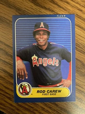 1986 Fleer #151 Rod Carew California Angels NrMt - Image 1 of 2