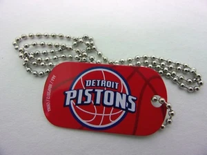 NBA Detroit Pistons Red Logo Dog tag Necklace backpacks zippers party favors - Picture 1 of 2