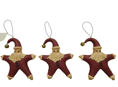 Set of 3 Santa ornaments in the shape of a star - New by Blossom Bucket #50542 Foto 1 de 4