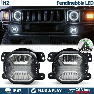 FARI Fendinebbia LED DRL per Hummer H2 OMOLOGATI Luci Diurne Bianche 48W 6500K - Immagine 1 di 4
