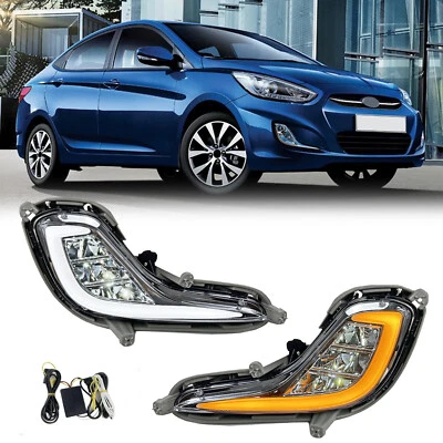 Faro antiniebla LED para parachoques delantero luz de circulación diurna DRL para Hyundai Accent 2012-2017 Foto 1 de 4